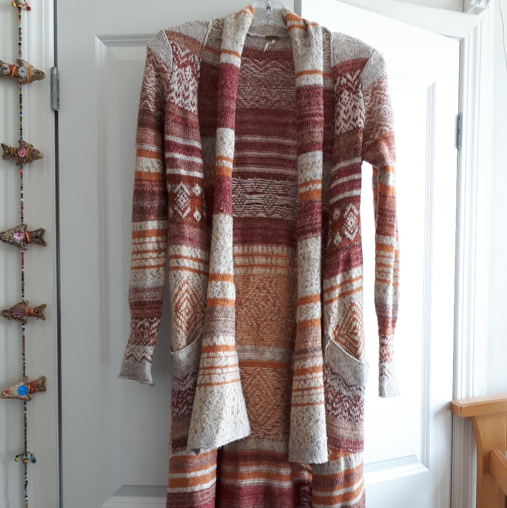 Small free people fair isle cardigan